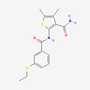 molecular formula C16H18N2O2S2 B2996299 2-(3-(Ethylthio)benzamido)-4,5-dimethylthiophene-3-carboxamide CAS No. 886914-40-5