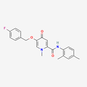 molecular formula C22H21FN2O3 B2996304 N-(2,4-二甲基苯基)-5-[(4-氟苯基)甲氧基]-1-甲基-4-氧代吡啶-2-甲酰胺 CAS No. 1021249-56-8