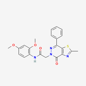 molecular formula C22H20N4O4S B2996307 N-(2,4-dimethoxyphenyl)-2-(2-methyl-4-oxo-7-phenylthiazolo[4,5-d]pyridazin-5(4H)-yl)acetamide CAS No. 941986-33-0