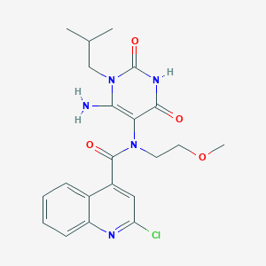 N-[6-amino-1-(2-methylpropyl)-2,4-dioxo-1,2,3,4-tetrahydropyrimidin-5-yl]-2-chloro-N-(2-methoxyethyl)quinoline-4-carboxamide