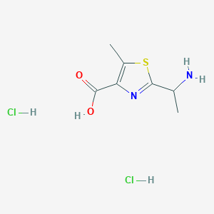 molecular formula C7H12Cl2N2O2S B2996315 2-(1-Aminoethyl)-5-methylthiazole-4-carboxylic acid dihydrochloride CAS No. 2137744-99-9