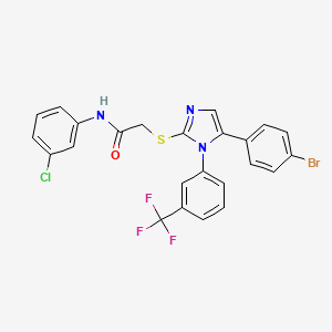2-((5-(4-bromophenyl)-1-(3-(trifluoromethyl)phenyl)-1H-imidazol-2-yl)thio)-N-(3-chlorophenyl)acetamide