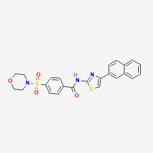 molecular formula C24H21N3O4S2 B2996319 4-(morpholinosulfonyl)-N-(4-(naphthalen-2-yl)thiazol-2-yl)benzamide CAS No. 307338-89-2