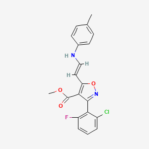 methyl 3-(2-chloro-6-fluorophenyl)-5-[(E)-2-(4-methylanilino)ethenyl]-1,2-oxazole-4-carboxylate