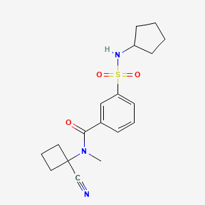 molecular formula C18H23N3O3S B2996326 N-(1-cyanocyclobutyl)-3-(cyclopentylsulfamoyl)-N-methylbenzamide CAS No. 1424396-12-2