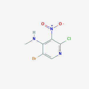 molecular formula C6H5BrClN3O2 B2996327 5-Bromo-2-chloro-N-methyl-3-nitropyridin-4-amine CAS No. 1956341-62-0