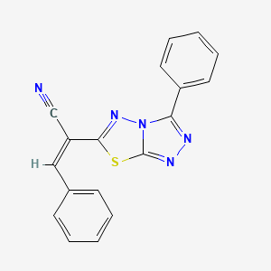 (Z)-3-phenyl-2-(3-phenyl-[1,2,4]triazolo[3,4-b][1,3,4]thiadiazol-6-yl)acrylonitrile