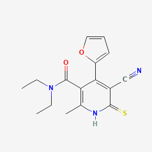 5-cyano-N,N-diethyl-4-(furan-2-yl)-2-methyl-6-sulfanylidene-1H-pyridine-3-carboxamide