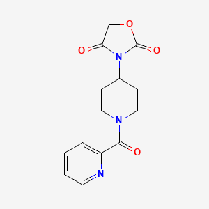 molecular formula C14H15N3O4 B2996339 3-(1-Picolinoylpiperidin-4-yl)oxazolidine-2,4-dione CAS No. 2034384-45-5