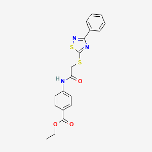 Ethyl 4-(2-((3-phenyl-1,2,4-thiadiazol-5-yl)thio)acetamido)benzoate