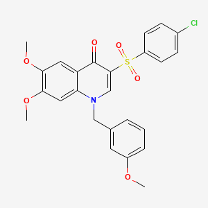 3-(4-Chlorophenyl)sulfonyl-6,7-dimethoxy-1-[(3-methoxyphenyl)methyl]quinolin-4-one