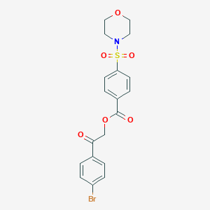 molecular formula C19H18BrNO6S B299635 2-(4-Bromophenyl)-2-oxoethyl 4-(4-morpholinylsulfonyl)benzoate 