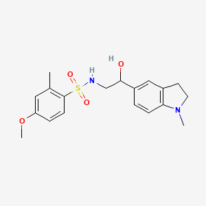 B2996350 N-(2-hydroxy-2-(1-methylindolin-5-yl)ethyl)-4-methoxy-2-methylbenzenesulfonamide CAS No. 1705392-79-5