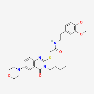 2-((3-butyl-6-morpholino-4-oxo-3,4-dihydroquinazolin-2-yl)thio)-N-(3,4-dimethoxyphenethyl)acetamide