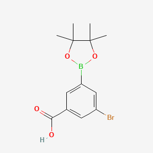 molecular formula C13H16BBrO4 B2996360 3-Bromo-5-(4,4,5,5-tetramethyl-1,3,2-dioxaborolan-2-yl)benzoic acid CAS No. 2096333-90-1