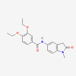 molecular formula C20H22N2O4 B2996367 3,4-diethoxy-N-(1-methyl-2-oxoindolin-5-yl)benzamide CAS No. 921774-17-6