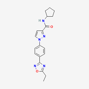 N-cyclopentyl-1-(4-(5-ethyl-1,2,4-oxadiazol-3-yl)phenyl)-1H-pyrazole-3-carboxamide