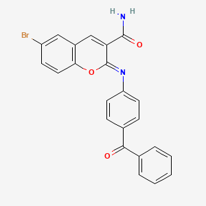 (2Z)-2-[(4-benzoylphenyl)imino]-6-bromo-2H-chromene-3-carboxamide