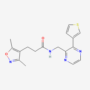 3-(3,5-dimethylisoxazol-4-yl)-N-((3-(thiophen-3-yl)pyrazin-2-yl)methyl)propanamide