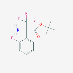 molecular formula C13H15F4NO2 B2996402 Tert-butyl 2-amino-3,3,3-trifluoro-2-(2-fluorophenyl)propanoate CAS No. 2248377-94-6