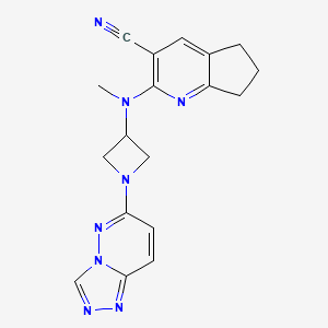 2-[methyl(1-{[1,2,4]triazolo[4,3-b]pyridazin-6-yl}azetidin-3-yl)amino]-5H,6H,7H-cyclopenta[b]pyridine-3-carbonitrile