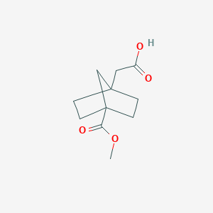 molecular formula C11H16O4 B2996404 2-(4-(Methoxycarbonyl)bicyclo[2.2.1]heptan-1-yl)acetic acid CAS No. 1838669-35-4
