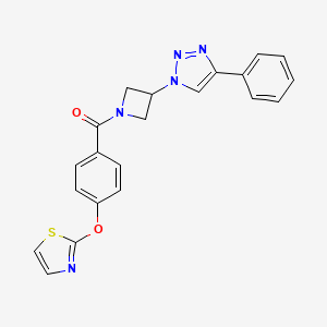 (3-(4-phenyl-1H-1,2,3-triazol-1-yl)azetidin-1-yl)(4-(thiazol-2-yloxy)phenyl)methanone