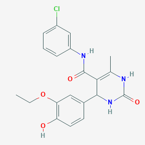 molecular formula C20H20ClN3O4 B2996408 N-(3-chlorophenyl)-4-(3-ethoxy-4-hydroxyphenyl)-6-methyl-2-oxo-1,2,3,4-tetrahydropyrimidine-5-carboxamide CAS No. 941944-41-8