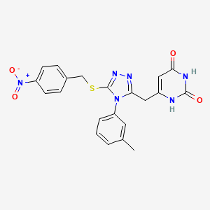 6-((5-((4-nitrobenzyl)thio)-4-(m-tolyl)-4H-1,2,4-triazol-3-yl)methyl)pyrimidine-2,4(1H,3H)-dione
