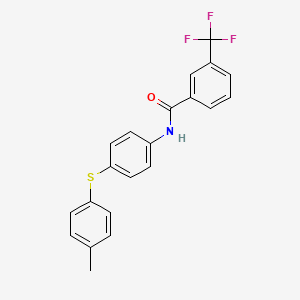 molecular formula C21H16F3NOS B2996414 N-{4-[(4-methylphenyl)sulfanyl]phenyl}-3-(trifluoromethyl)benzenecarboxamide CAS No. 339096-08-1