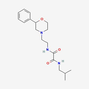 molecular formula C18H27N3O3 B2996415 N1-isobutyl-N2-(2-(2-phenylmorpholino)ethyl)oxalamide CAS No. 953941-08-7