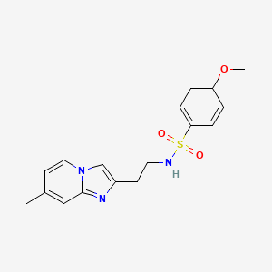 molecular formula C17H19N3O3S B2996427 4-methoxy-N-(2-(7-methylimidazo[1,2-a]pyridin-2-yl)ethyl)benzenesulfonamide CAS No. 868978-84-1