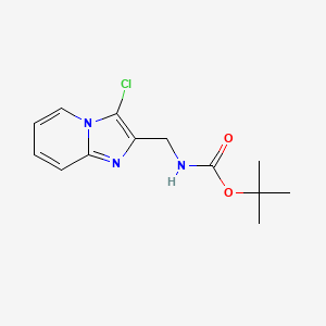 molecular formula C13H16ClN3O2 B2996429 Tert-butyl N-[(3-chloroimidazo[1,2-a]pyridin-2-yl)methyl]carbamate CAS No. 2249642-29-1