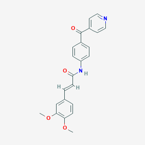 molecular formula C23H20N2O4 B299643 3-(3,4-dimethoxyphenyl)-N-(4-isonicotinoylphenyl)acrylamide 