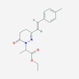 molecular formula C18H22N2O3 B2996445 2-[3-[(E)-2-(4-甲基苯基)乙烯基]-6-氧代-5,6-二氢-1(4H)-吡哒嗪基]丙酸乙酯 CAS No. 1164486-11-6
