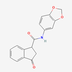 molecular formula C17H13NO4 B2996453 N-(benzo[d][1,3]dioxol-5-yl)-3-oxo-2,3-dihydro-1H-indene-1-carboxamide CAS No. 1207022-17-0