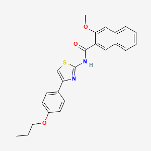 molecular formula C24H22N2O3S B2996485 3-methoxy-N-[4-(4-propoxyphenyl)-1,3-thiazol-2-yl]naphthalene-2-carboxamide CAS No. 325979-62-2