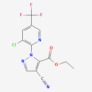 ethyl 1-[3-chloro-5-(trifluoromethyl)-2-pyridinyl]-4-cyano-1H-pyrazole-5-carboxylate