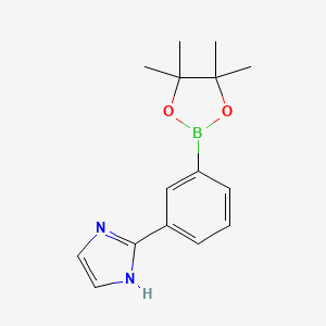 molecular formula C15H19BN2O2 B2996494 2-[3-(tetramethyl-1,3,2-dioxaborolan-2-yl)phenyl]-1H-imidazole CAS No. 1313049-30-7