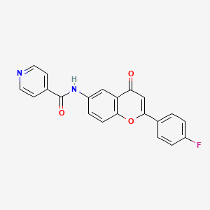 molecular formula C21H13FN2O3 B2996495 N-[2-(4-fluorophenyl)-4-oxo-4H-chromen-6-yl]pyridine-4-carboxamide CAS No. 923108-12-7
