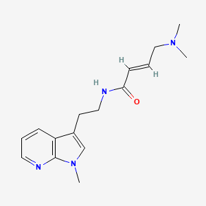 (E)-4-(Dimethylamino)-N-[2-(1-methylpyrrolo[2,3-b]pyridin-3-yl)ethyl]but-2-enamide