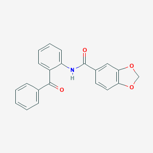 molecular formula C21H15NO4 B299650 N-(2-Benzoylphenyl)-1,3-benzodioxole-5-carboxamide 
