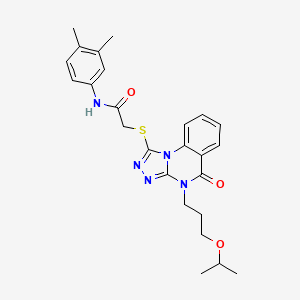 N-(3,4-dimethylphenyl)-2-((4-(3-isopropoxypropyl)-5-oxo-4,5-dihydro-[1,2,4]triazolo[4,3-a]quinazolin-1-yl)thio)acetamide