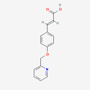 molecular formula C15H13NO3 B2996507 (2E)-3-[4-(pyridin-2-ylmethoxy)phenyl]acrylic acid CAS No. 1802318-95-1