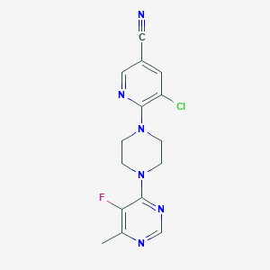 5-Chloro-6-[4-(5-fluoro-6-methylpyrimidin-4-yl)piperazin-1-yl]pyridine-3-carbonitrile