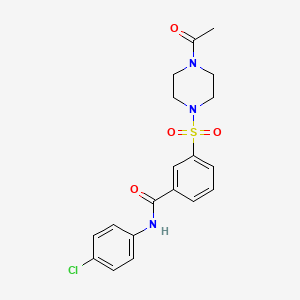 3-((4-acetylpiperazin-1-yl)sulfonyl)-N-(4-chlorophenyl)benzamide