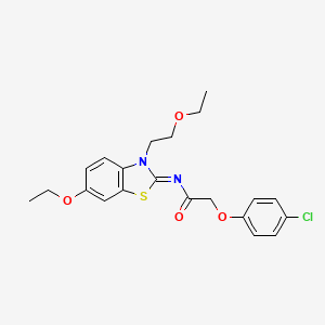 molecular formula C21H23ClN2O4S B2996518 (Z)-2-(4-chlorophenoxy)-N-(6-ethoxy-3-(2-ethoxyethyl)benzo[d]thiazol-2(3H)-ylidene)acetamide CAS No. 865174-31-8