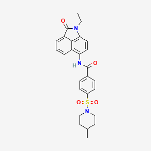 N-(1-ethyl-2-oxo-1,2-dihydrobenzo[cd]indol-6-yl)-4-((4-methylpiperidin-1-yl)sulfonyl)benzamide