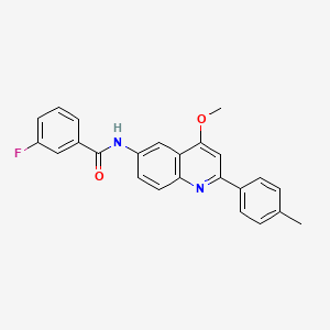 molecular formula C24H19FN2O2 B2996522 3-fluoro-N-[4-methoxy-2-(4-methylphenyl)quinolin-6-yl]benzamide CAS No. 1358310-31-2