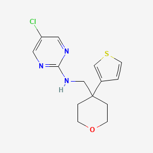5-Chloro-N-[(4-thiophen-3-yloxan-4-yl)methyl]pyrimidin-2-amine